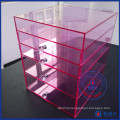 Yageli Baby Pink Fashion Design Acrylic Makeup Organizer with Handle Supplier